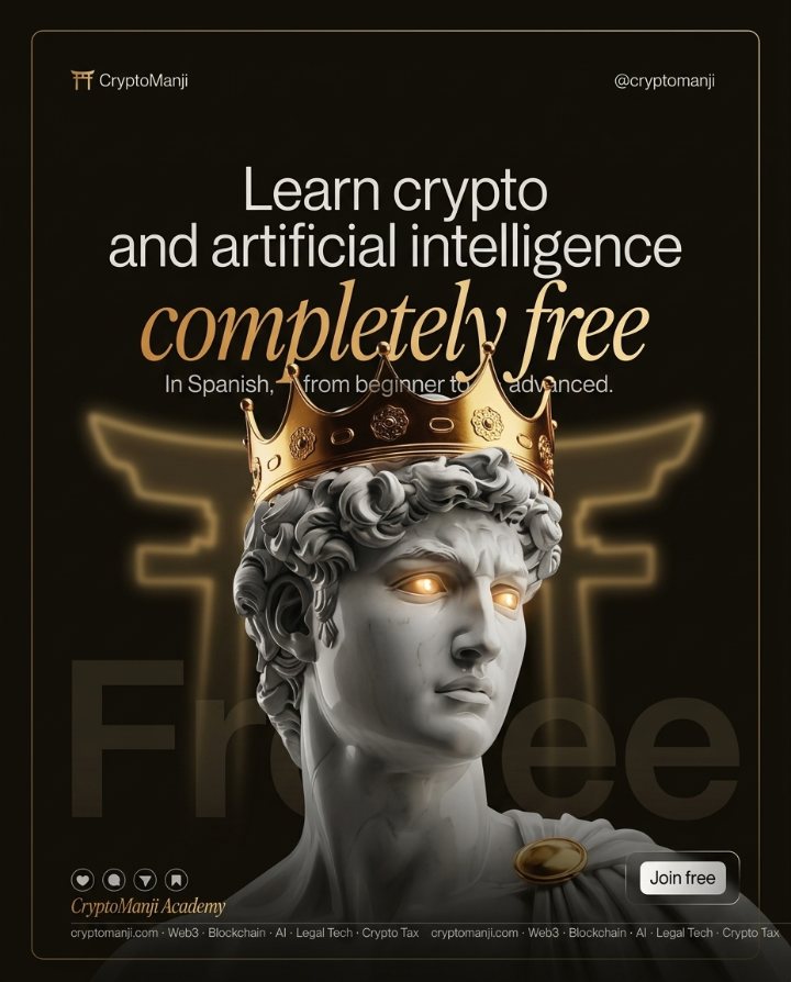 Learn crypto and artificial intelligence completely free with CryptoManji Academy, in Spanish and from beginner to advanced
